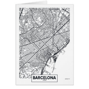Cartão Barcelona, mapa da cidade da espanha