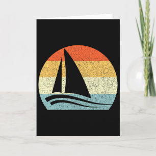 Cartão Barco à vela Vintage Retro Férias