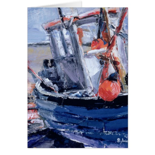 Cartão Barco com bóia vermelha (Frente)