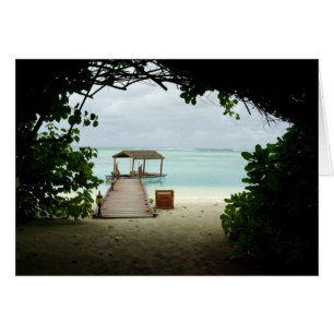 Cartão Barco da ilha de Maldives