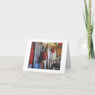 Cartão Barco de Arte Têxtil