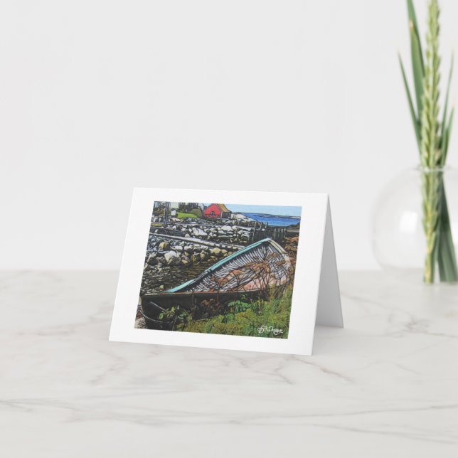 Cartão Barco de Arte Têxtil (Frente)