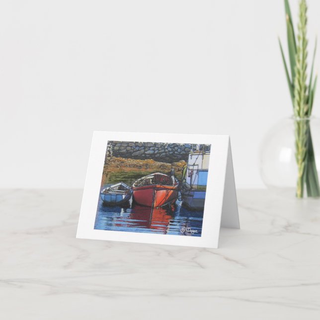 Cartão Barco de Arte Têxtil (Frente)