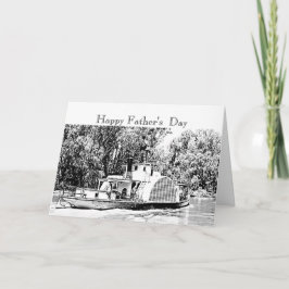 Cartão Barco de Paddle no rio Murray Victoria Nosalgic