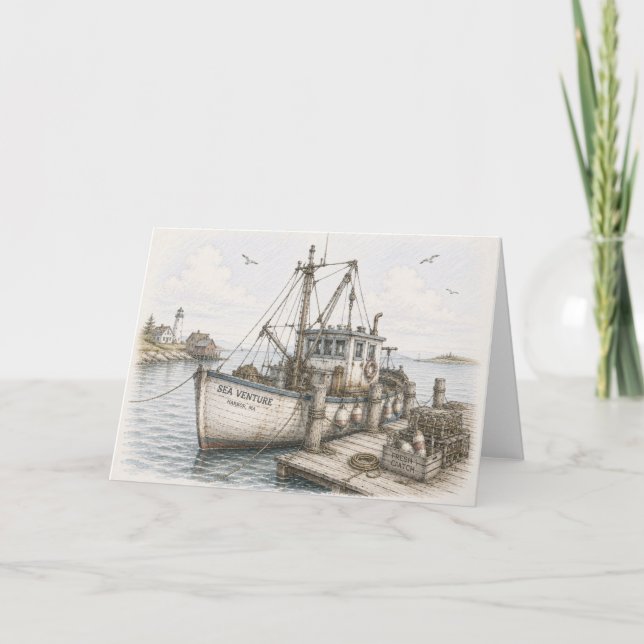 Cartão Barco de Pesca (Frente)