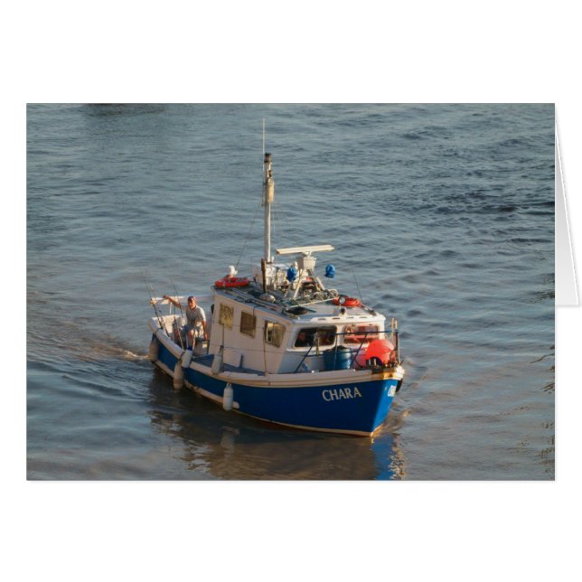 Cartão Barco de Pesca, Baía de Cardiff (Frente Horizontal)