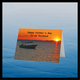 Cartão Barco de Pesca Feliz Dia de os pais Marido