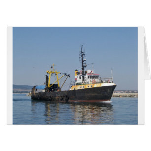 Cartão Barco de pesca listado oxidação