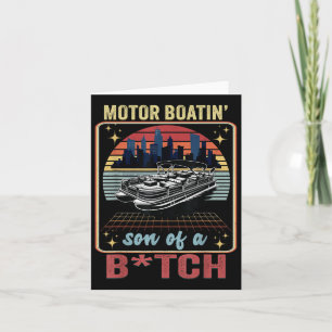 Cartão Barco Humor Pontoon Capitão Bat Lover Náutico