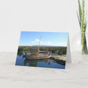 Cartão barco ilha de uros