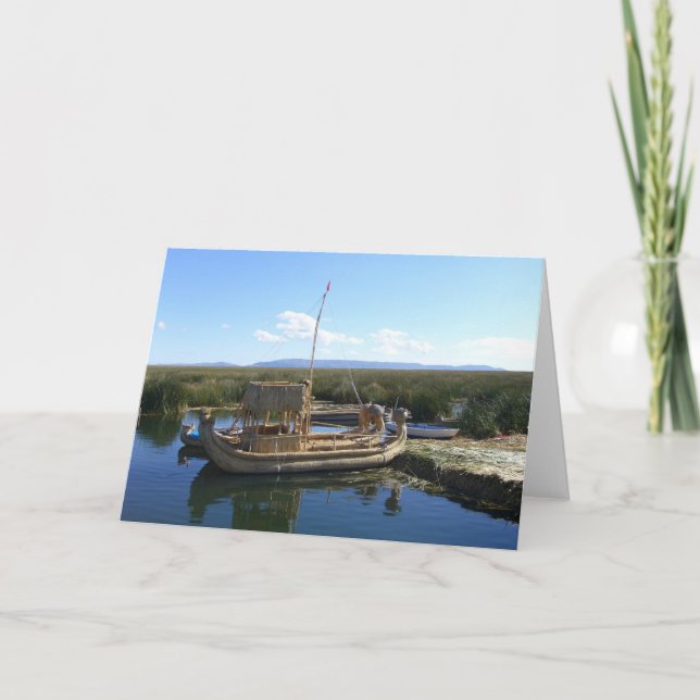 Cartão barco ilha de uros (Frente)