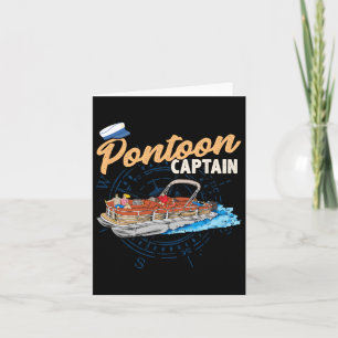 Cartão Barco Pontoon Capitão Camiseta Engraçado Pontoon