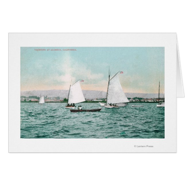 Cartão Barcos à vela ao largo de Alameda BeachAlameda, CA (Frente Horizontal)