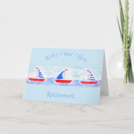 Cartão Barcos à vela em aquarela PERSONALIZAR Aposentador