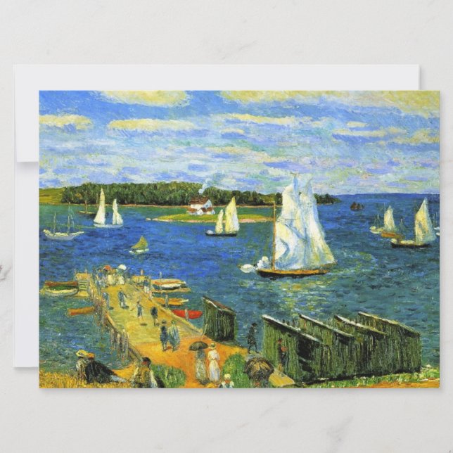 Cartão Barcos à Vela em Mahone Bay no Canadá (Frente)