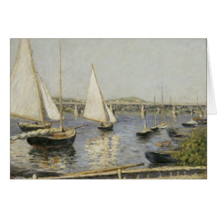 Cartão Barcos à vela na Argentina por Gustave Caillebotte