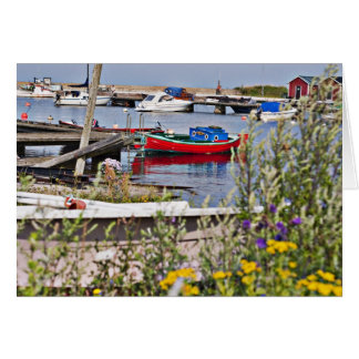 Cartão Barcos ancorados em porto pequeno