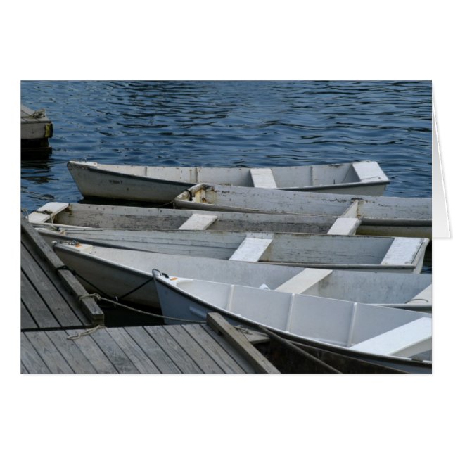 Cartão Barcos antigos no cais (Frente horizontal)
