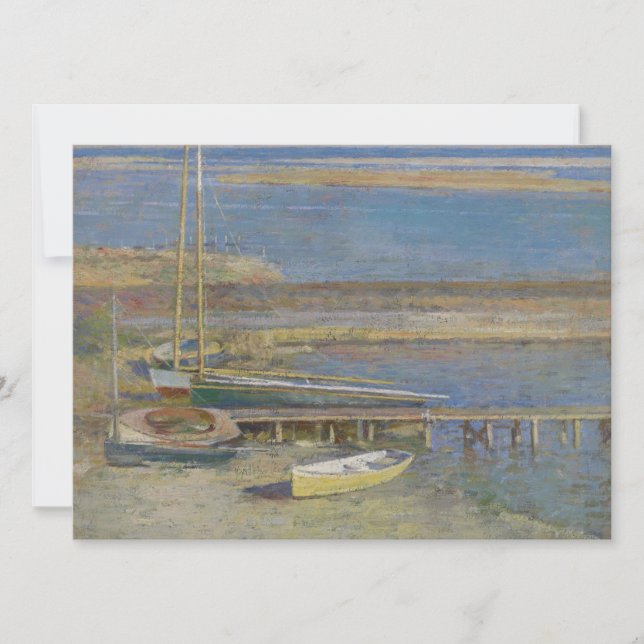 Cartão Barcos com aterrissagem (Paisagem de Nova Inglater (Frente)