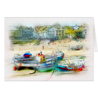 CARTÃO BARCOS COMO UMA PINTURA