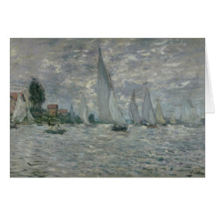 Cartão Barcos de Claude Monet , ou regata em Argenteuil