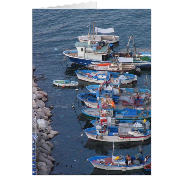 Cartão Barcos de pesca de Sorrento (Frente)