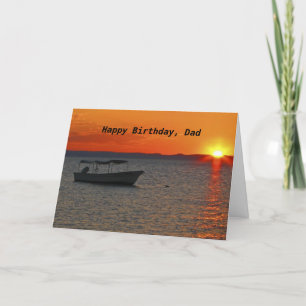 Cartão Barcos de Pesca Feliz Aniversário, Pai Padre Saud