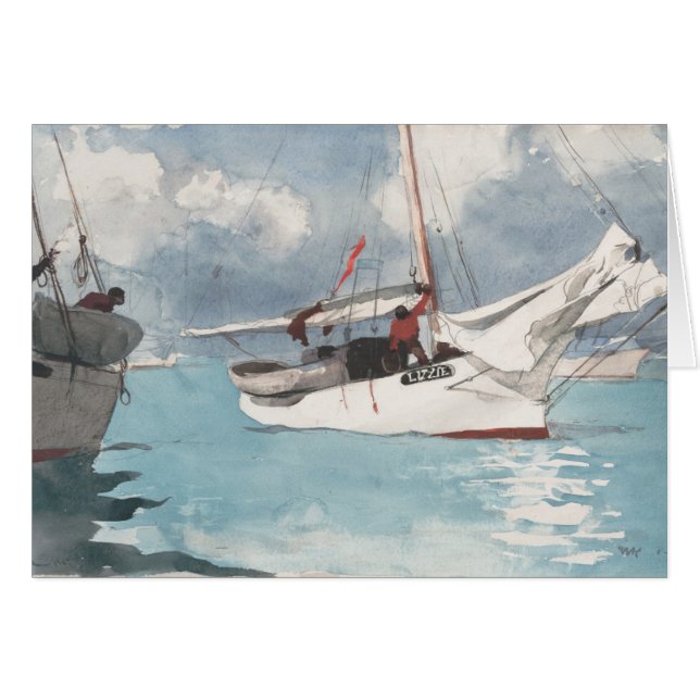 Cartão Barcos de Pesca, Key West (Frente Horizontal)