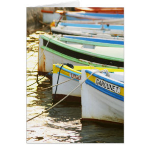 Cartão Barcos de pesca provençais típicos pintados de