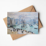 Cartão Barcos de pesca que saem do porto | Claude Monet<br><div class="desc">Barcos de pesca que saem do porto, Le Havre (1874) | Os barcos de pesca de Claude Monet que saem do porto, Le Havre (1874) é uma obra-prima impressionista que captura barcos de pesca que partem do porto movimentado do Havre. A pintura mostra a mancha solta característica de Monet, paleta...</div>