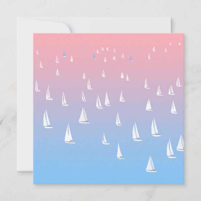 Cartão Barcos de Regata no Oceano (Frente)