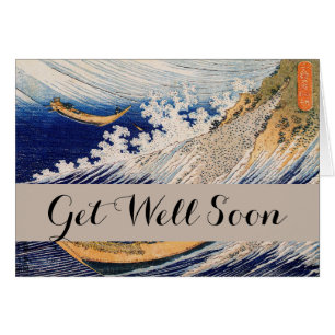 Cartão Barcos do Mar de Ondas do Oceano Hokusai