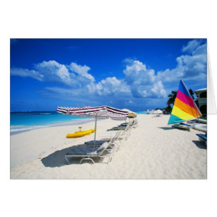 Cartão Barcos e cadeiras de praia