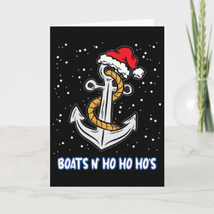 Cartão Barcos E Ho Ho Hos Natal Pijama Engraçado Humor X-