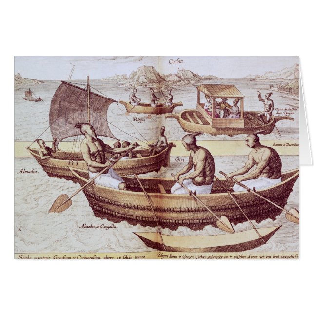 Cartão Barcos em Goa (Frente Horizontal)