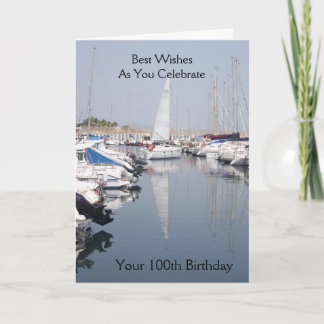 Cartão Barcos Em Uma Marina Personalizada No 100º Anivers