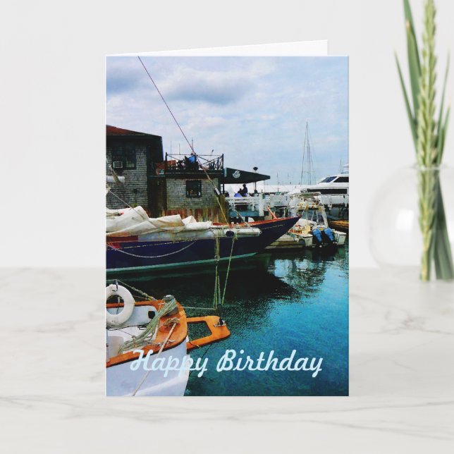 Cartão Barcos encaixados na RI de Newport (Frente)