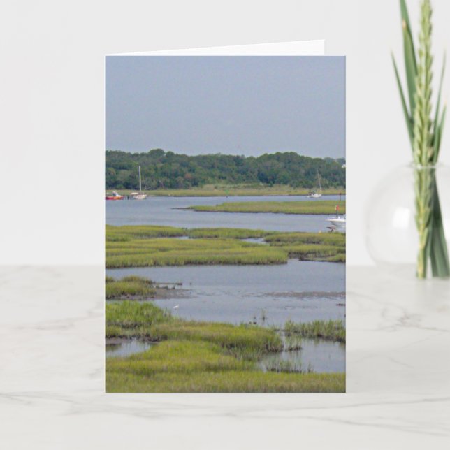 Cartão Barcos no Lago (Frente)