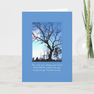 Cartão Bare Winter Tree on Blue Old Child Birday