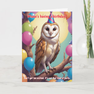 Cartão Barn Owl Birthday Deseja: Sábio, Testemunha e Hila