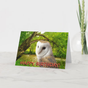 Cartão Barn owl customizable birthday card