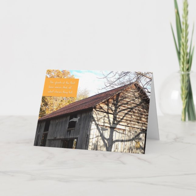 Cartão Barn, Sombra de Árvore, Placa Eve de Todos os Hall (Frente)