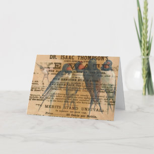 Cartão Barn Swallow Vintage, Aniversário