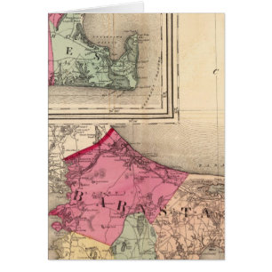 Cartão Barnstable, Duques, condados Nantucket