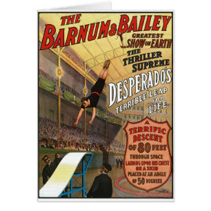 Cartão Barnum e pulo do malfeitor de Bailey para a vida