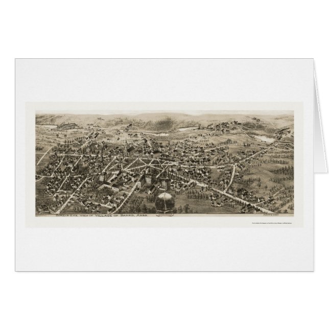 Cartão Barra, mapa panorâmico das MÃES - 1870s (Frente Horizontal)