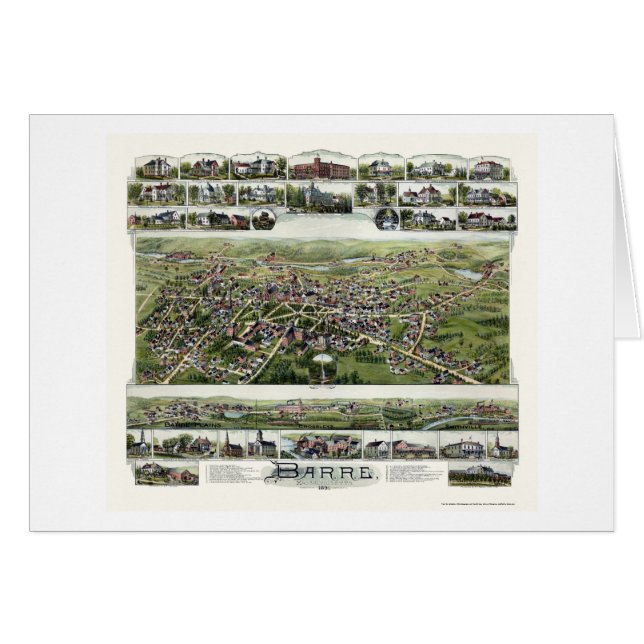 Cartão Barra, mapa panorâmico das MÃES - 1891 (Frente Horizontal)