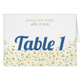 Cartão Barraca Dourado da mesa do casamento de Conetti