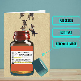 Cartão Barrafa de Receita Engraçada aos Puppies Aniversár