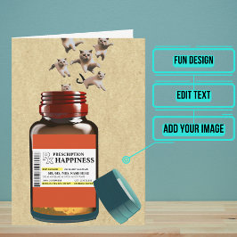 Cartão Barrafa de Receita Engraçada de Gatos Aniversário